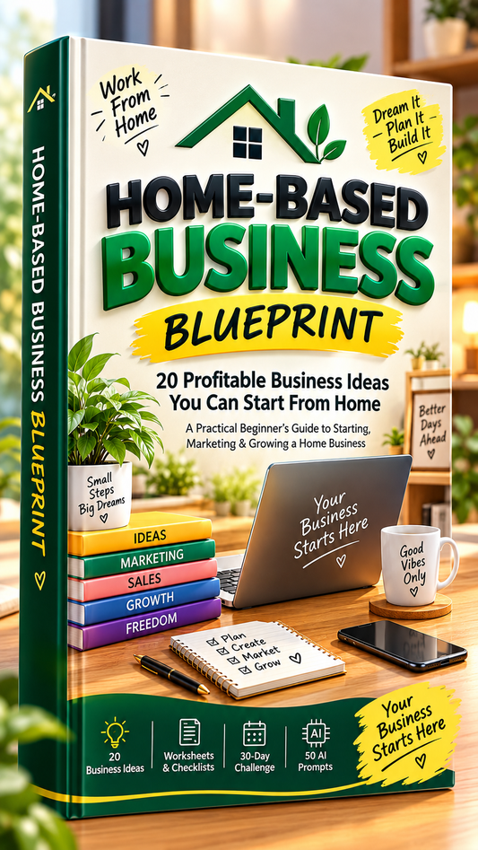 Home-Based Business Blueprint – 20 Profitable Business Ideas, Worksheets & 30-Day Startup Challenge